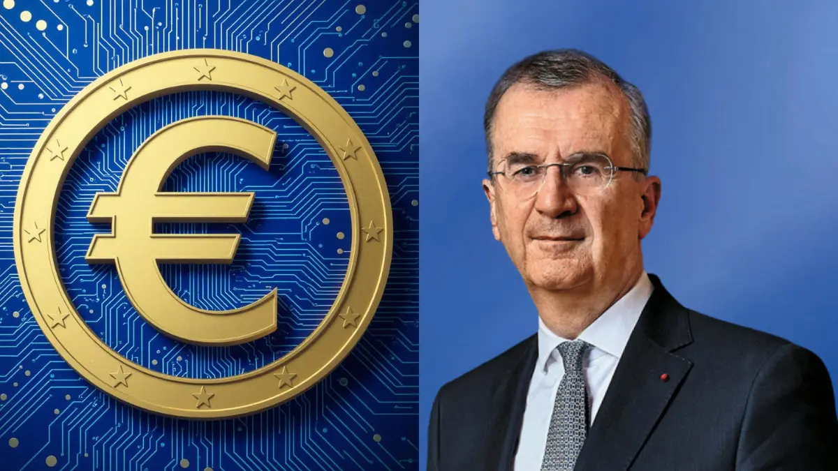 Declaraciones de François Villeroy de Galhau instando a la Unión Europea a fortalecer el papel internacional del euro en el actual contexto económico y geopolítico.