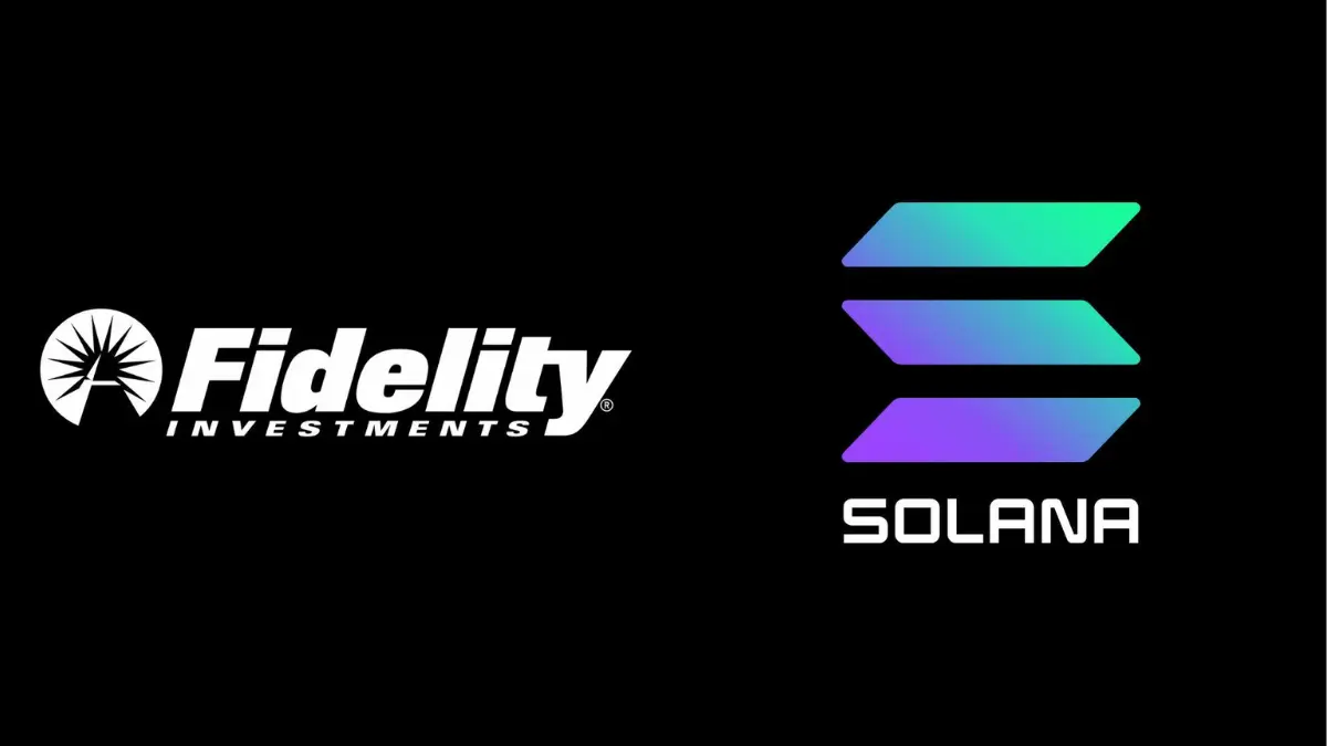 Logo de Fidelity Investments junto al símbolo FSOL y una gráfica ascendente de Solana, representando la enmienda al ETF de Solana presentada el 29 de octubre de 2025.