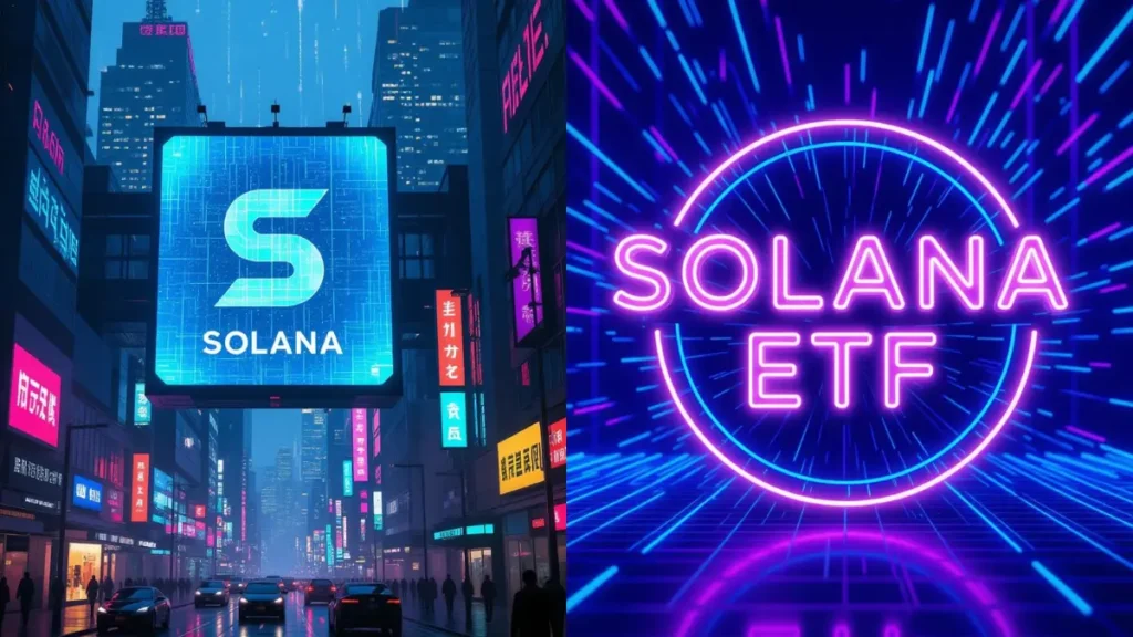 token SOL de Solana mostrando un fuerte aumento de precio hasta los 210 $ impulsado por expectativas de un ETF.