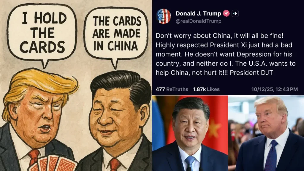 Donald Trump advierte sobre aranceles del 100% a China por las tierras raras, aunque señala disposición a resolver el conflicto de forma diplomática.