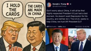 Donald Trump advierte sobre aranceles del 100% a China por las tierras raras, aunque señala disposición a resolver el conflicto de forma diplomática.
